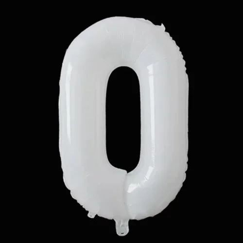 بادکنک فویلی عدد یک سفید رنگ  40 اینچ - یک متری